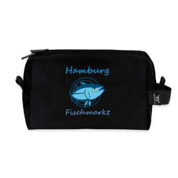 Fischmarkt Hamburg - Recycelte Kulturtasche - Schwarz - Vorne