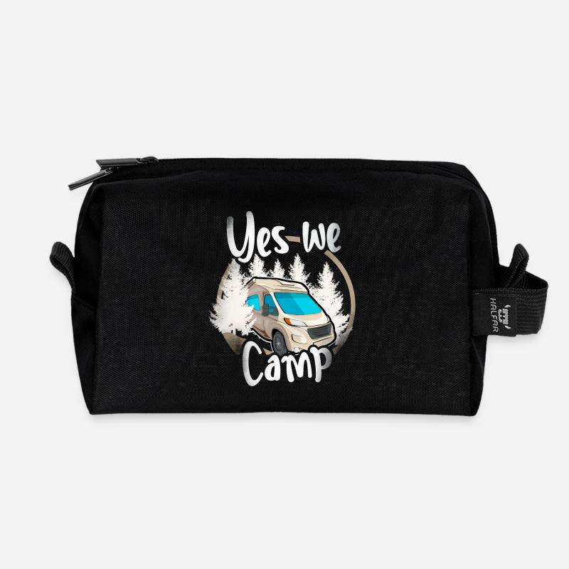 Yes We Camp - Recycelte Kulturtasche - Schwarz