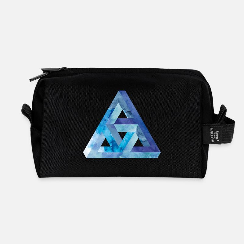 Triangle d'illusion d'optique Escher - Trousse de toilette en tissu recyclé - noir