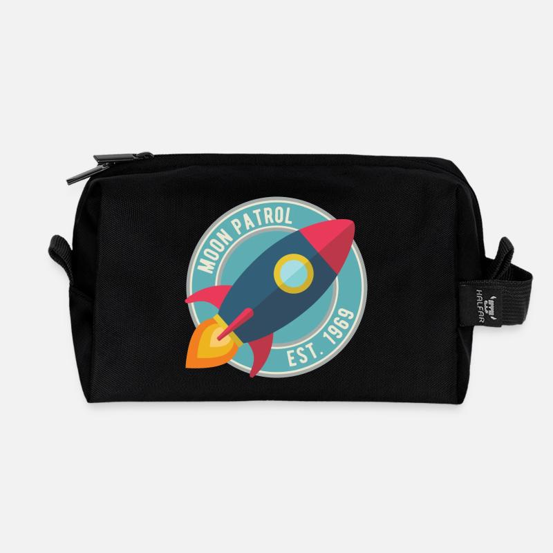 Rakete Moon Patrol Rocket - Recycelte Kulturtasche - Schwarz
