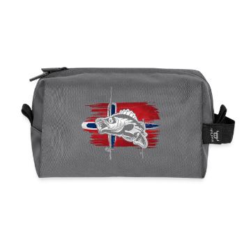 Pêche en Norvège - Trousse de toilette en tissu recyclé - anthracite - Devant