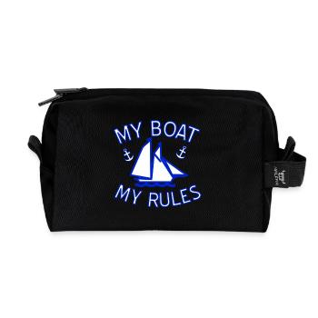 boat - Recycled Toiletry Zip Bag - black - Front
