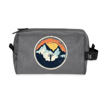 Mountain bike adventure - Recycled Toiletry Zip Bag - anthracite - Front