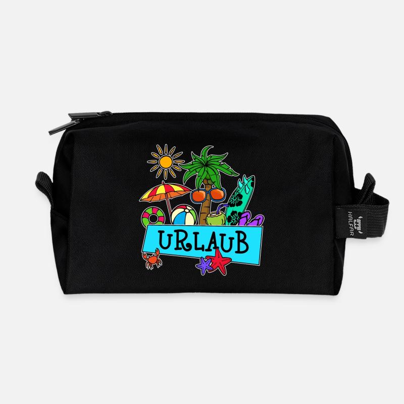 Urlaub Ferien Karibik Paradies Beachparty Strand - Recycelte Kulturtasche - Schwarz