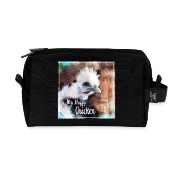 fluffy chicken poster - Trousse de toilette en tissu recyclé - noir - Devant