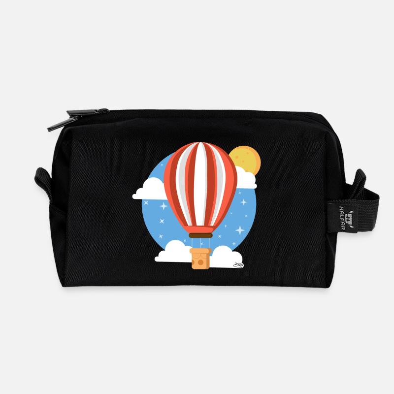 Ballon céleste coloré - Trousse de toilette en tissu recyclé - noir