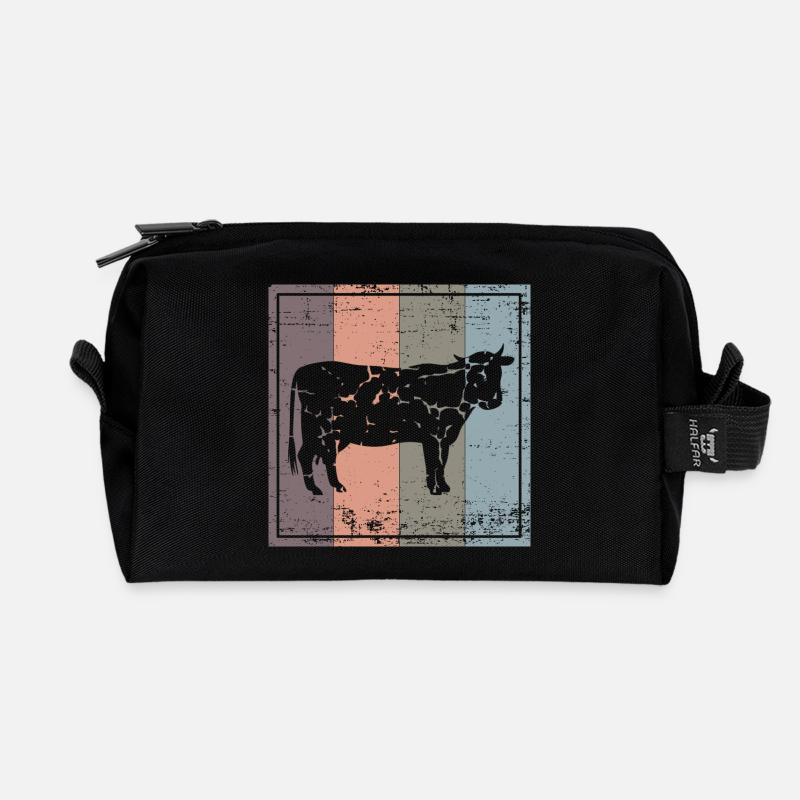 Kuh - Recycelte Kulturtasche - Schwarz