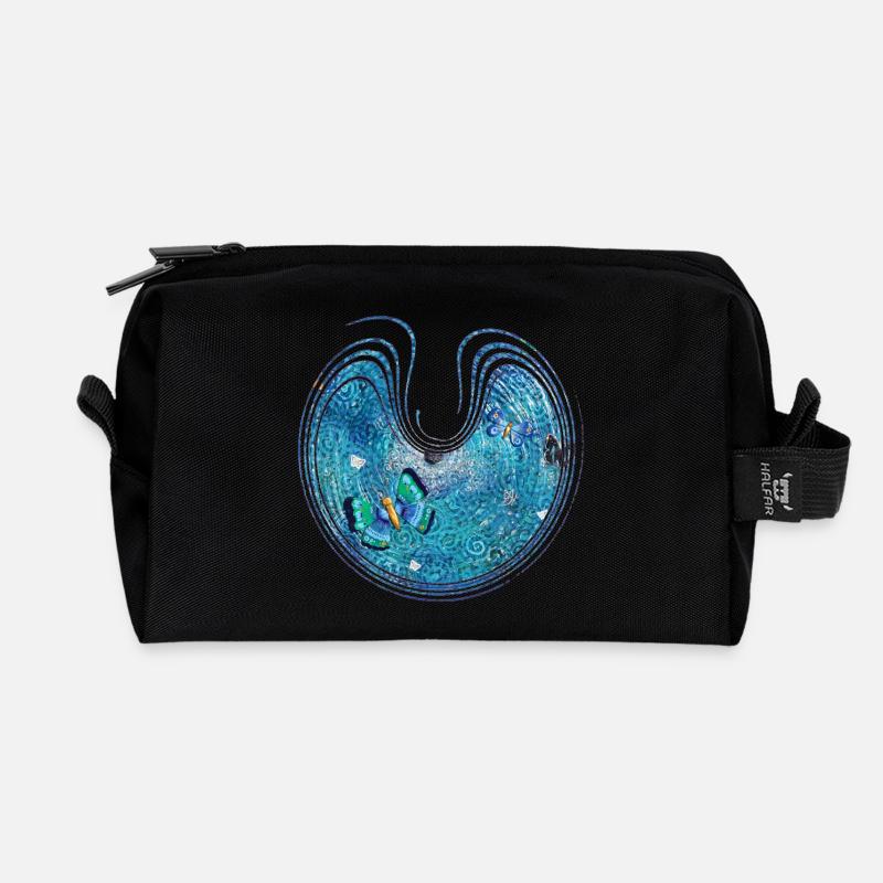 SchmetterlingsGlück - Sonja Ariel von Staden - Recycelte Kulturtasche - Schwarz