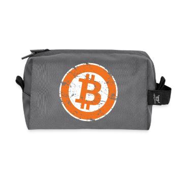 Logo Bitcoin Crypto Trader Gift Hommes Femmes & Enfants - Trousse de toilette en tissu recyclé - anthracite - Devant