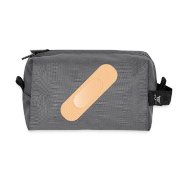 simple sticking plaster as a design element - Recycled Toiletry Zip Bag - anthracite - Front