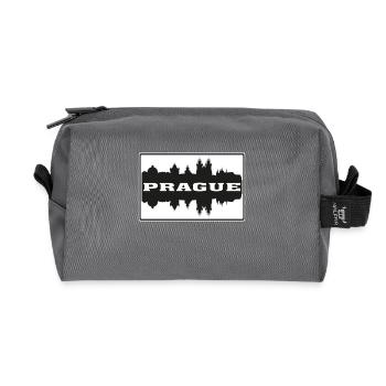 Prag Czechia Reise Souvenir Skyline Silhouette - Recycelte Kulturtasche - Anthrazit - Vorne