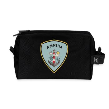 Amrum Leuchtturm Wappen - Recycelte Kulturtasche - Schwarz - Vorne