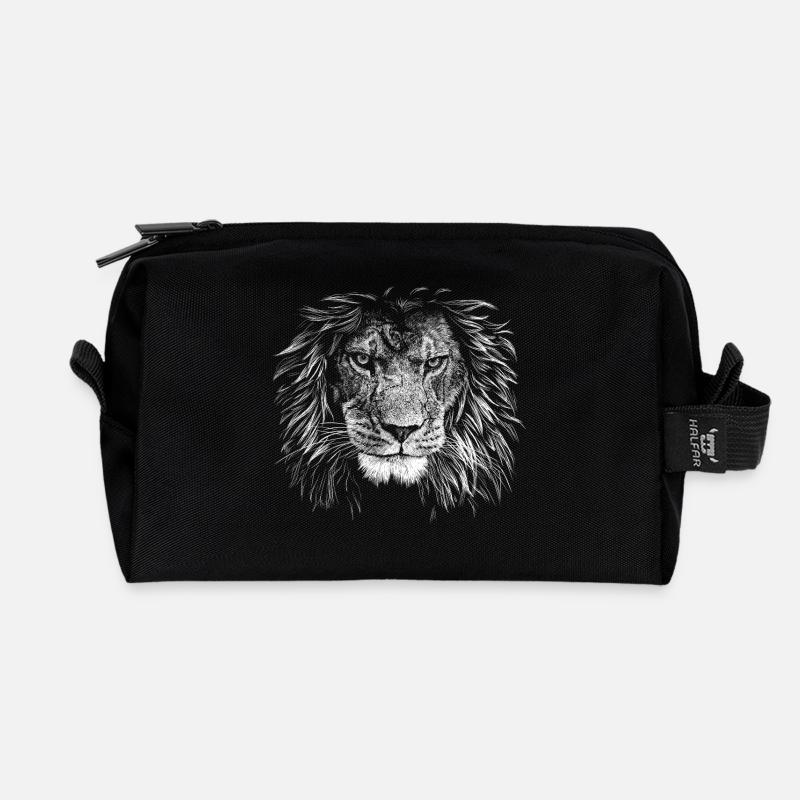 Löwe - Recycelte Kulturtasche - Schwarz