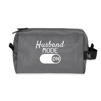Husband - Recycled Toiletry Zip Bag - anthracite - Front
