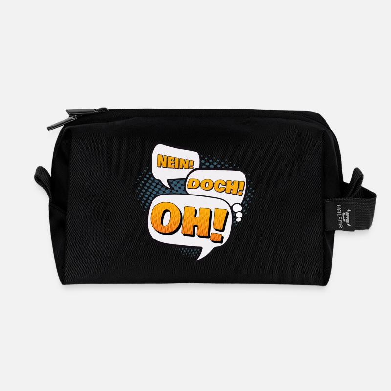 Nein! Doch! Oh! - Recycelte Kulturtasche - Schwarz