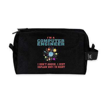 Citation amusante d’ingénierie informatique pour Computer Engi - Trousse de toilette en tissu recyclé - noir - Devant