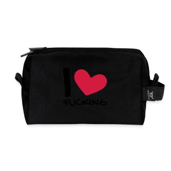 I love - Recycelte Kulturtasche - Schwarz - Vorne