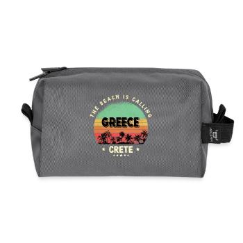 Kreta Griechenland Beach Vintage - Recycelte Kulturtasche - Anthrazit - Vorne