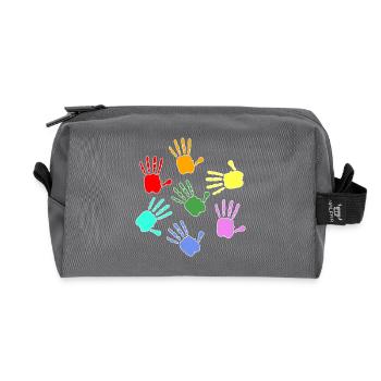 Peindre les mains des enfants - Trousse de toilette en tissu recyclé - anthracite - Devant