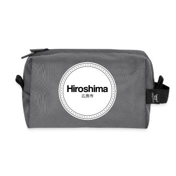 Logo du timbre d’Hiroshima - Trousse de toilette en tissu recyclé - anthracite - Devant
