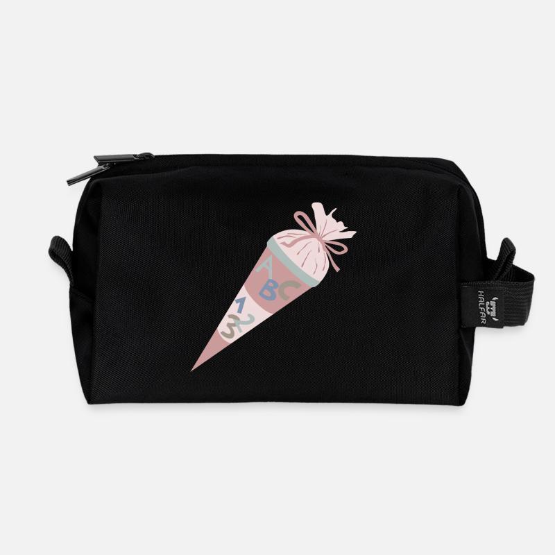 Schultüte Rosa - Recycelte Kulturtasche - Schwarz