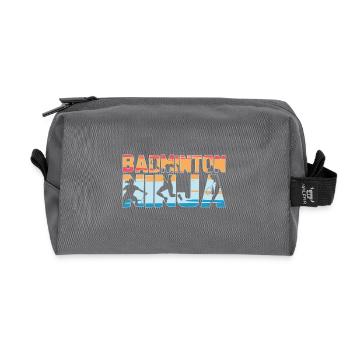 Badminton Ninja Joueur de badminton - Trousse de toilette en tissu recyclé - anthracite - Devant