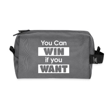 YOU CAN WIN IF YOU WANT - Recycled Toiletry Zip Bag - anthracite - Front