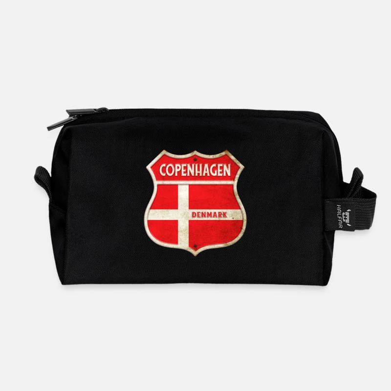 Kopenhagen Dänemark Wappen Flaggen Design - Recycelte Kulturtasche - Schwarz