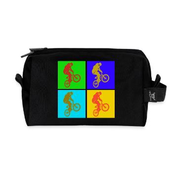 BMX Pop Art  - Recycelte Kulturtasche - Schwarz - Vorne