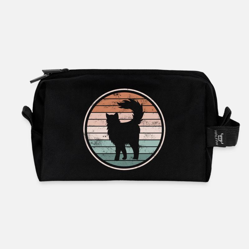 Katze Katzen - Recycelte Kulturtasche - Schwarz