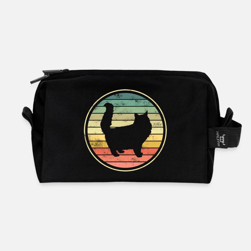 Cat Cats - Recycled Toiletry Zip Bag - black