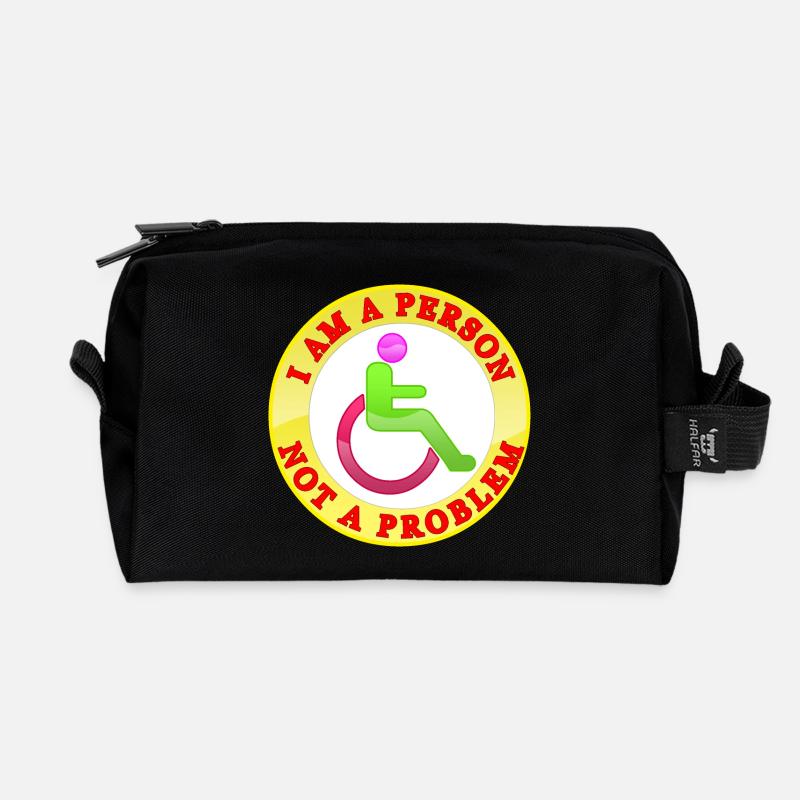 I Am a Person Not a Problem - Recycled Toiletry Zip Bag - black