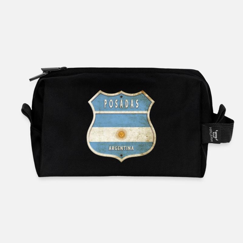 Posadas Argentinien Wappen Flaggen Design - Recycelte Kulturtasche - Schwarz