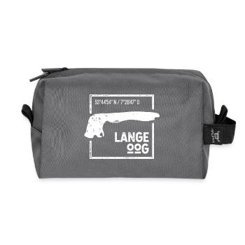 Langeoog | Island silhouette stamp design - Recycled Toiletry Zip Bag - anthracite - Front