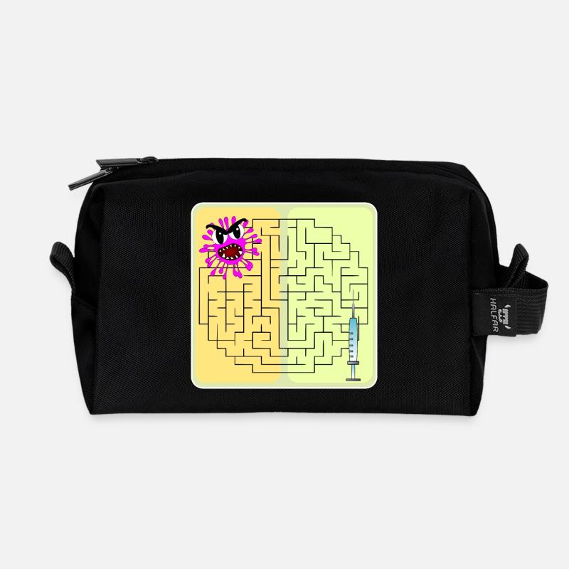 Riddle Virus - Recycled Toiletry Zip Bag - black