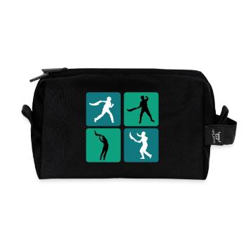 Design sportif Jai Alai - Trousse de toilette en tissu recyclé - noir - Devant