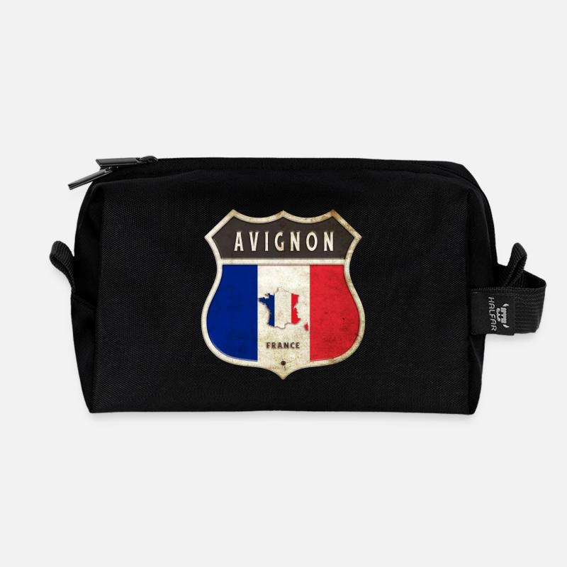 Avignon Frankreich Wappen Flaggen Design - Recycelte Kulturtasche - Schwarz