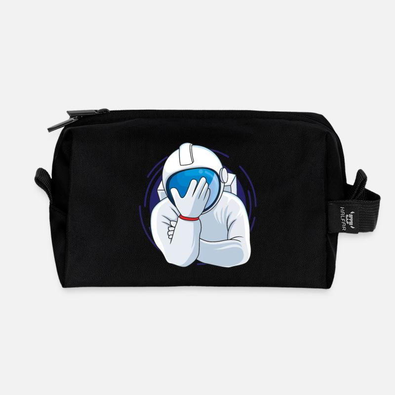 Facepalm Astronaut - Recycelte Kulturtasche - Schwarz