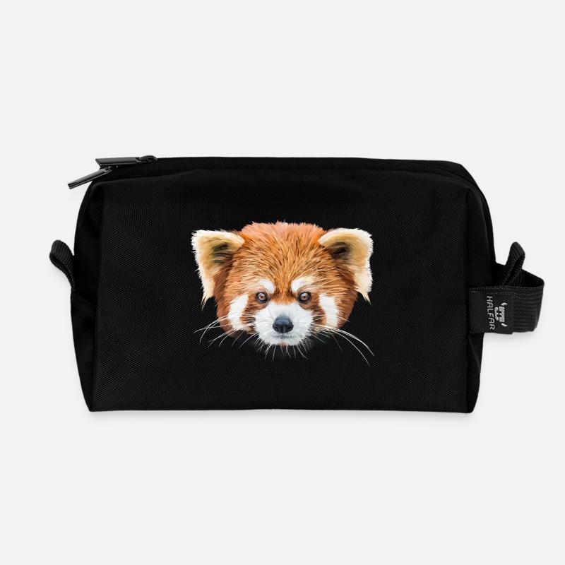 Roter Panda - Recycelte Kulturtasche - Schwarz