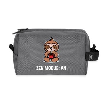 Sloth Saying Caffeine Coffee Coffee Drinker - Recycled Toiletry Zip Bag - anthracite - Front