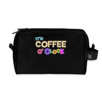 Coffee lovers Caffeine Coffee Cool Statement - Recycled Toiletry Zip Bag - black - Front