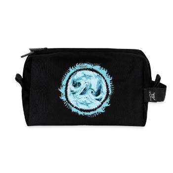 Stürmischer Wasserwirbel Design - Recycelte Kulturtasche - Schwarz - Vorne