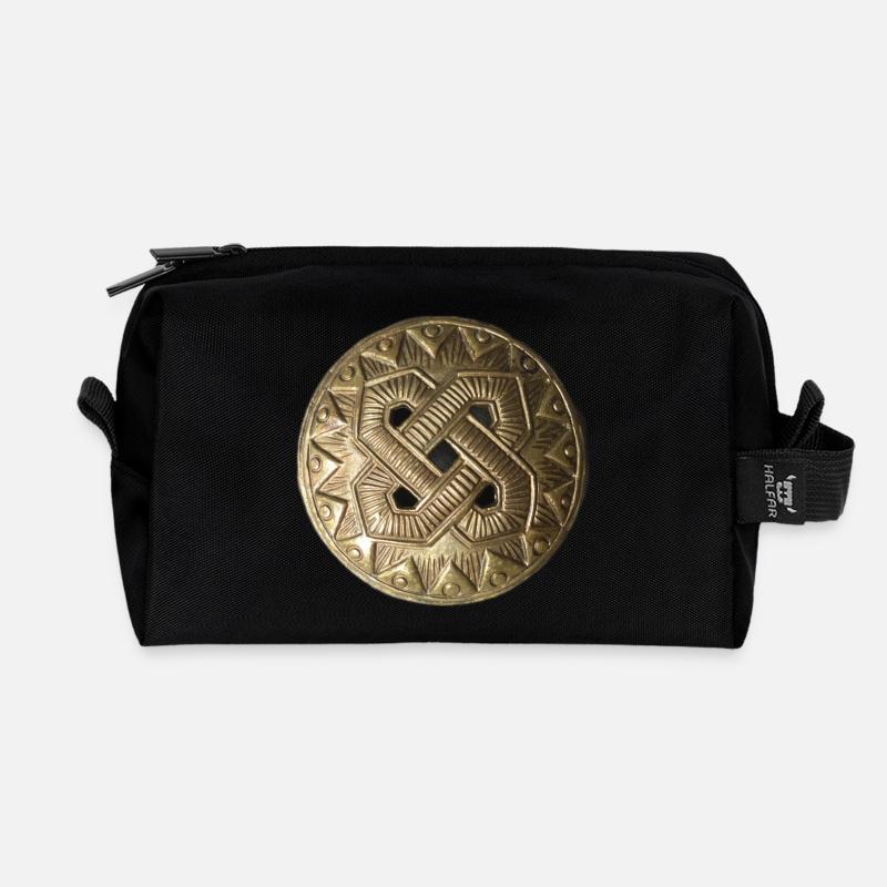 Kaleva bronceornament - Recycled Toiletry Zip Bag - black
