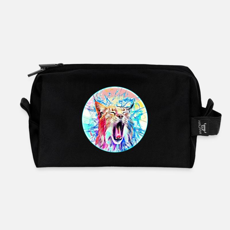 Lynx cat in freedom a wild cat - Recycled Toiletry Zip Bag - black