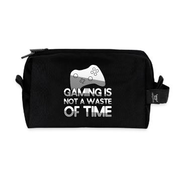 LE JEU N’EST PAS UNE PERTE DE TEMPS + Jeu de contrôleur - Trousse de toilette en tissu recyclé - noir - Devant