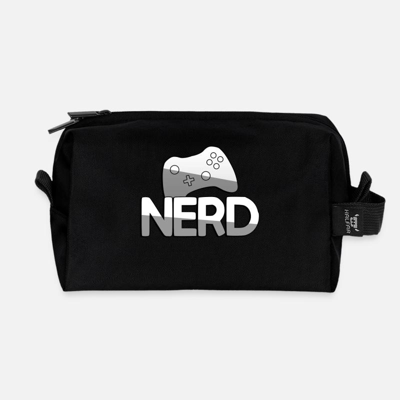 NERD + Controller - Gaming - Recycelte Kulturtasche - Schwarz
