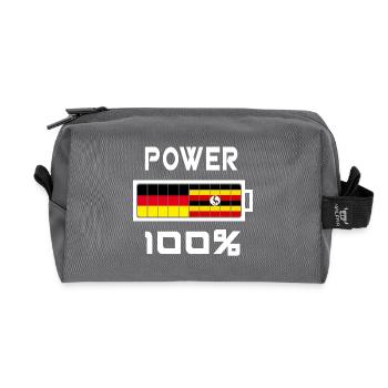 Germany and Uganda Power 100% - Recycled Toiletry Zip Bag - anthracite - Front