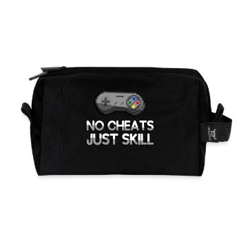 NO CHEATS JUST SKILL + SNES Controller - Gaming - Recycled Toiletry Zip Bag - black - Front