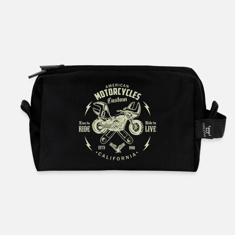 Amerikanische Motorräder - Recycelte Kulturtasche - Schwarz