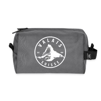 Valais Suisse Emblem 1815 Vintage - Recycled Toiletry Zip Bag - anthracite - Front
